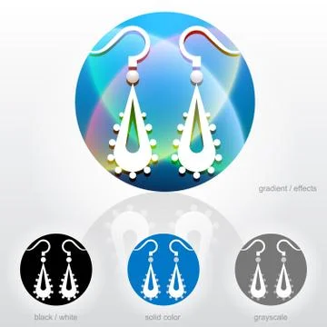 Stylized sign of dangle earrings Stock Illustration