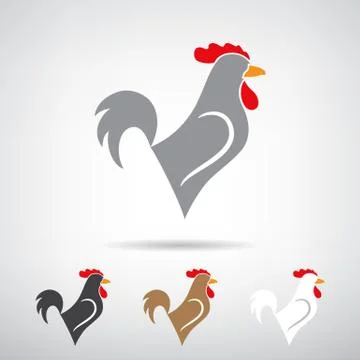 Stylized silhouette of a rooster. Stock Illustration