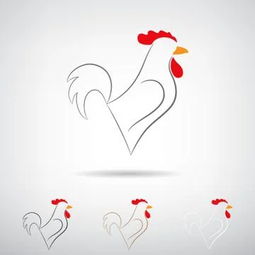 Stylized silhouette of a rooster. Stock Illustration