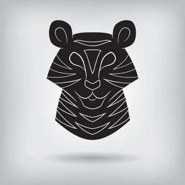 Stylized silhouette of a tiger. Stock Illustration