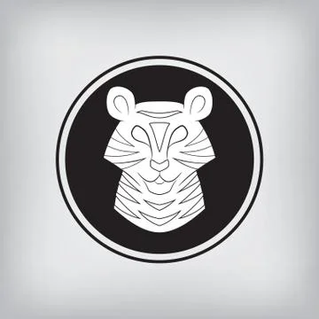 Stylized silhouette of a tiger. Stock Illustration
