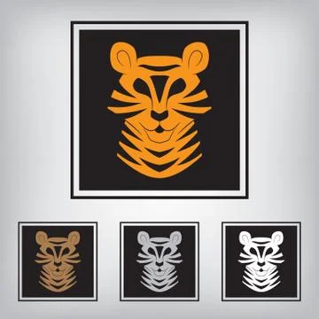 Stylized silhouette of a tiger. 스톡 일러스트
