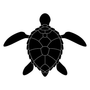 Stylized silhouette of a turtle. Stock Illustration