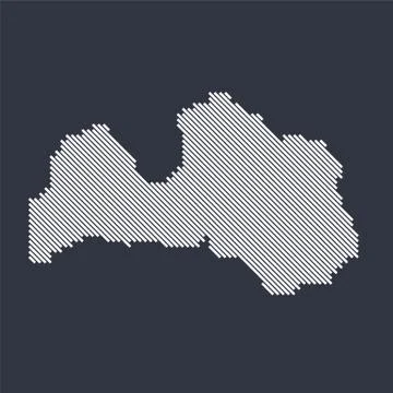 Stylized simple diagonal line map of Latvia Illustrazione stock