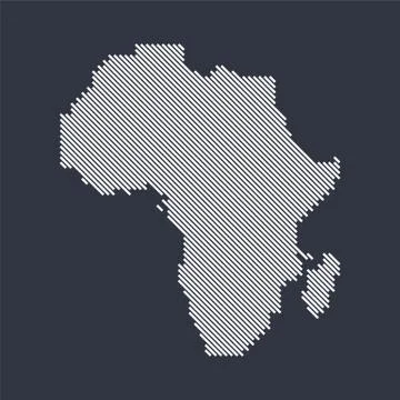 Stylized simple diagonal line map of Africa Иллюстрация