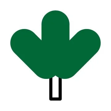 Stylized Simple Green Tree Graphic Illustration Stock Illustration