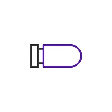 Stylized simplified ammunition projectile icon with modern linear design an.. Stock Illustration