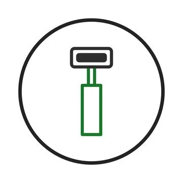 Stylized single blade razor illustration inside circle presents minimal sha.. Stockillustratie