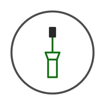Stylized single mascara brush tool isolated icon within circle beauty produ.. Stock Illustration