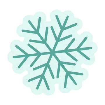 Stylized six sided snowflake. Flat style vector illustration. Stock Illustration