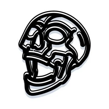 Stylized skull featuring abstract lines death concept Stock Illustration