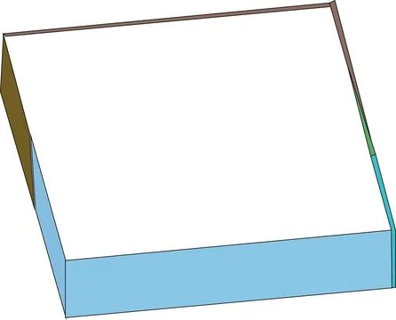 Stylized slice of ocean represented as layered blue planes Stock Illustration