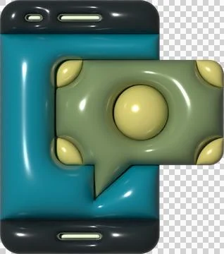 Stylized Smartphone with Speech Bubble Icon Stock Illustration