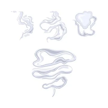 Stylized smoke clouds and steam puffs illustration Illustrazione stock