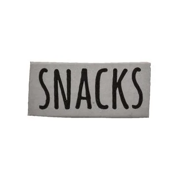 The stylized SNACKS script on a white background Stock Photos