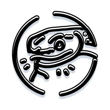 Stylized snake design creating visual animal logo Stock Illustration