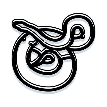 Stylized snake illustration coiling with abstract lines Stock Illustration