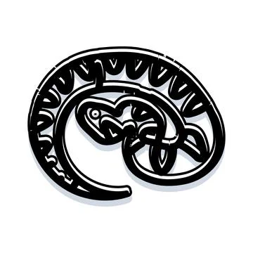 Stylized snake illustration forming a coiled animal design Stock Illustration