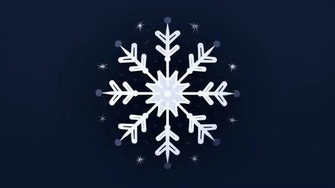 Stylized snowflake rotating on dark blue background, abstract winter backgr.. Video stock 341429200