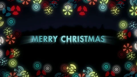 Stylized snowflakes, black animation. Animated Sign Merry Christmass. 库存影片 83676691