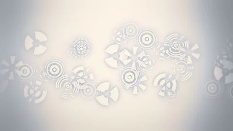 Stylized snowflakes, white background. Abstract animation, hi-tech with circles. 動画素材 83650212