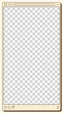 Stylized social media UI frame in flat design is being shown on transparent 스톡 일러스트