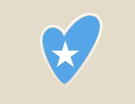 Stylized Somalia Flag Heart Vector Icon Illustrating National Pride and Lov.. Stockillustratie