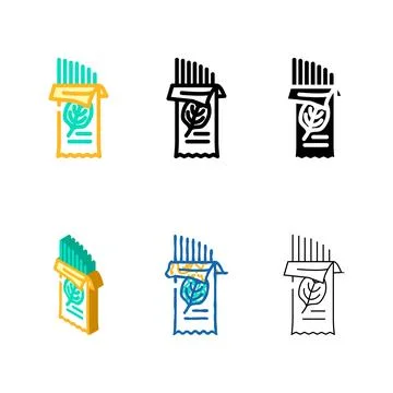 Stylized spaghetti spinach color icon vector Stock Illustration