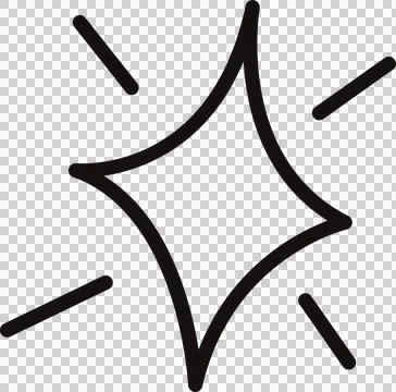 Stylized sparkle icon is shining in flat design with curved diamond rays, Stock Illustration