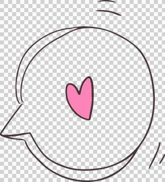 Stylized speech bubble icon is floating on transparent background, with pink Illustration