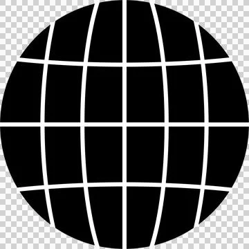 Stylized spherical grid is forming flat design wireframe globe on transparent Stockillustratie