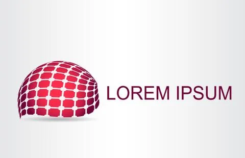 Stylized spherical surface with abstract shapes. Template for logo. Stock Illustration