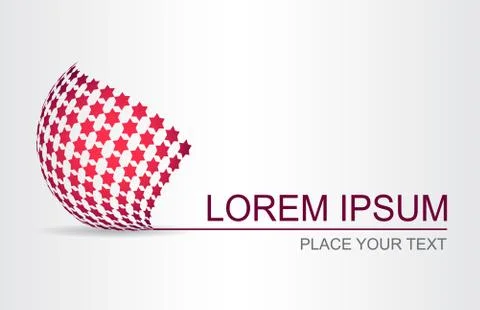 Stylized spherical surface with shapes of stars. Template for logo. Stock Illustration