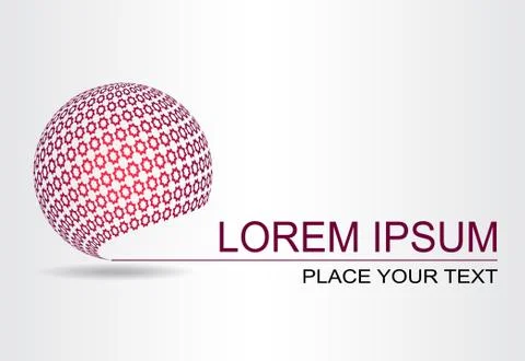Stylized spherical surface with shapes of stars. Template for logo. Stock Illustration