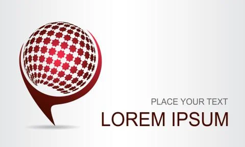 Stylized spherical surface with shapes of stars. Template for logo. Stock Illustration