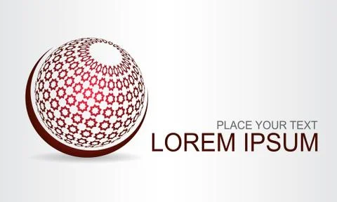 Stylized spherical surface with shapes of stars. Template for logo. Stock Illustration