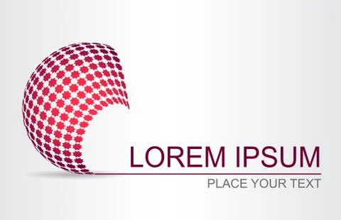 Stylized spherical surface with shapes of stars. Template for logo. Illustrazione stock