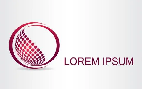 Stylized spherical surface with shapes of stars. Template for logo. Stock Illustration