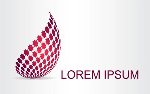 Stylized spherical surface with shapes of stars. Template for logo. Stock Illustration