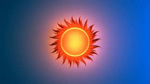 Stylized spinning sun Stock Footage 109632136