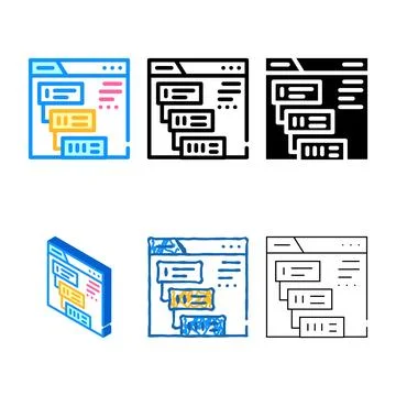 Stylized stages of communiction operator of call center color icon vector イラスト素材