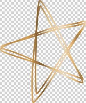 Stylized star is appearing in flat design with overlapping gold brush lines on Stock Illustration