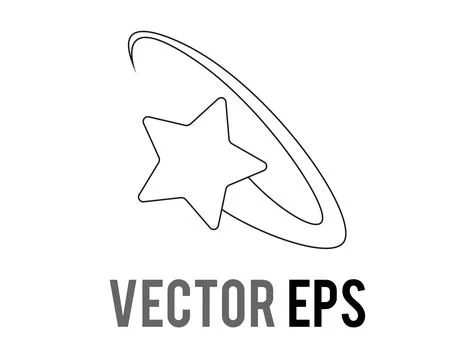 Stylized star black line icon swirling in a ring circle, feeling dizzy symbol Stock Illustration