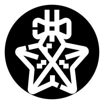 Stylized star icon representing digital communication and networking Illustrazione stock
