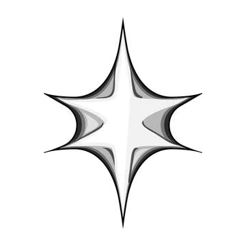 Stylized star icon representing light burst effect Stock Illustration