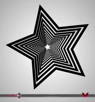 Stylized star made of lines on a white background. Object, element for design Ilustração Stock
