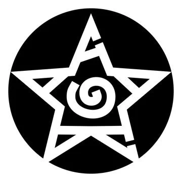 Stylized star shape with abstract spiral design Stock Illustration