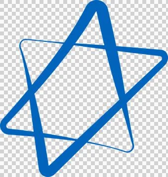 Stylized star is showing overlapping round blue outline adding depth in SVG, Stock Illustration