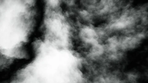 Stylized Stormy Clouds Monochrome Ethereal Smoke Motion Design Background Stock Footage 337766363
