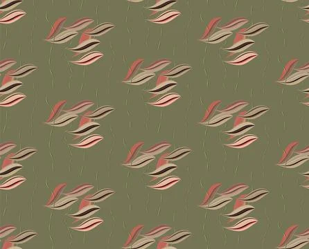 Stylized striped fish and algae in a seamless pattern for textiles, websites. Illustrazione stock